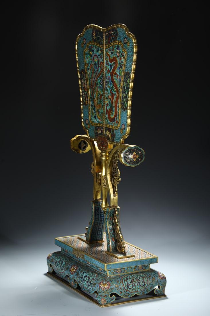 An Exquisite Cloisonne Dragon and Phoenix Pattern Lotus Pattern Ornament - 3