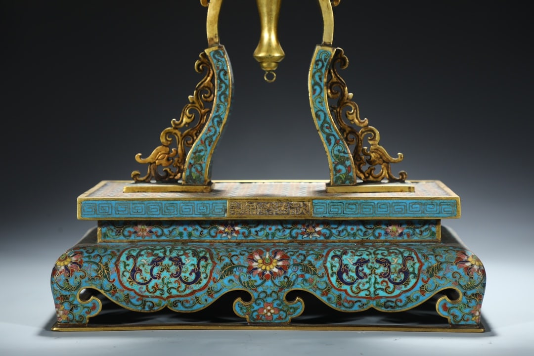 An Exquisite Cloisonne Dragon and Phoenix Pattern Lotus Pattern Ornament - 7