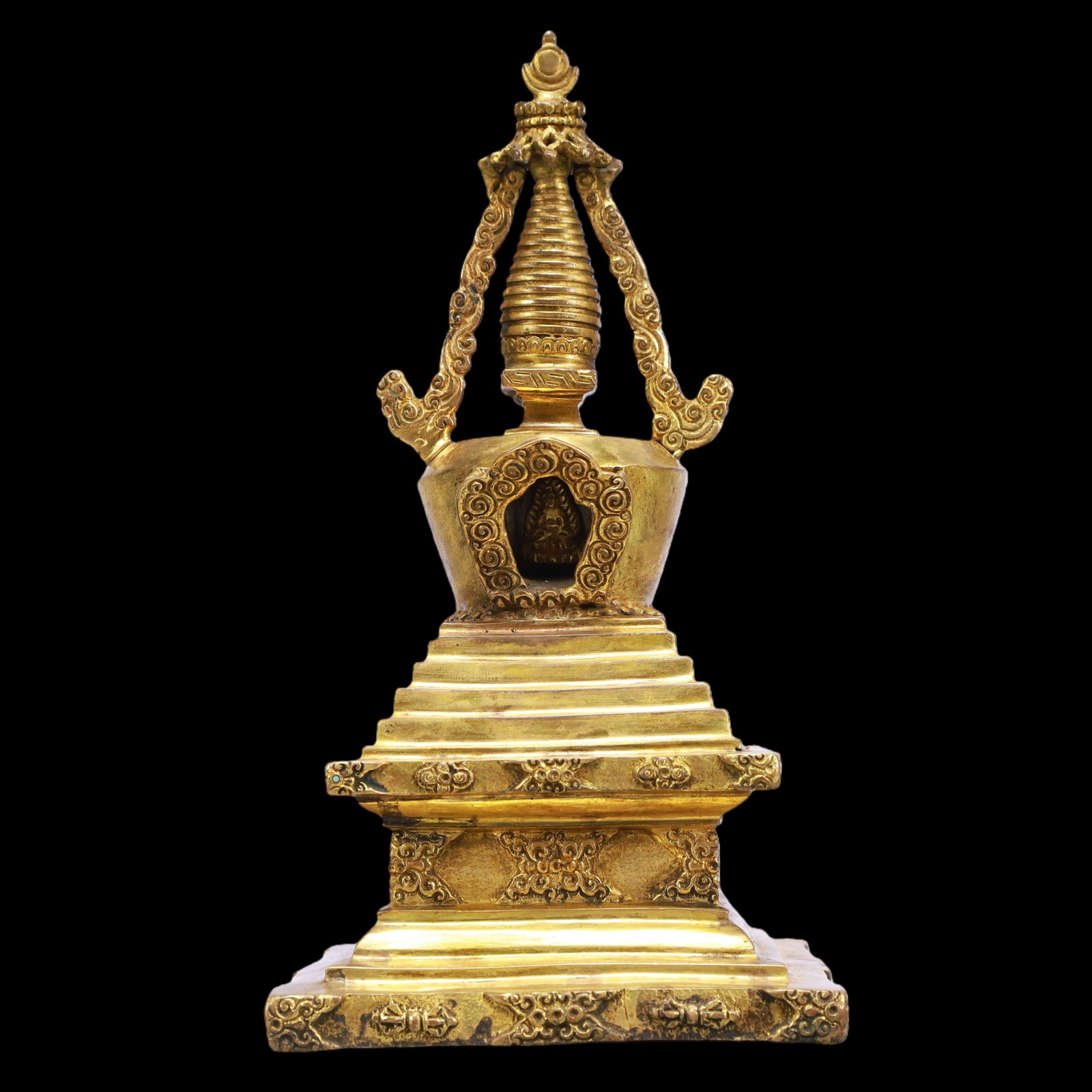 A Exquisite Gilt Bronze Pagoda Ornament (1 of 8)