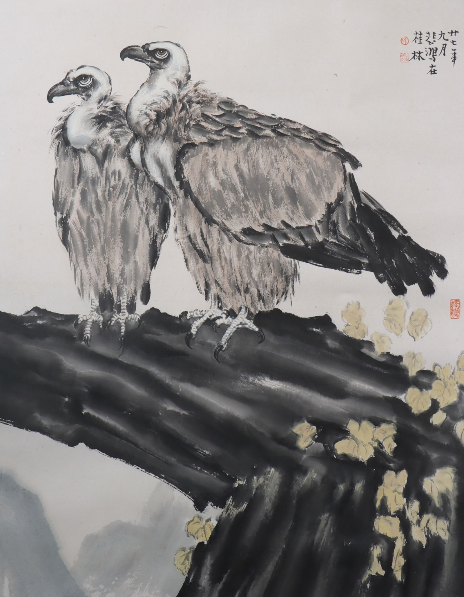 An Fabulous Chinese Ink Eagle By Paper: An Fabulous Chinese Ink Eagle By Paper Xu beihong Size:101cmx78cm (The Dimensions Of All Batches Are Manually Measured.If You Need More Detailed Information, Please Contact Our Customer Service Before