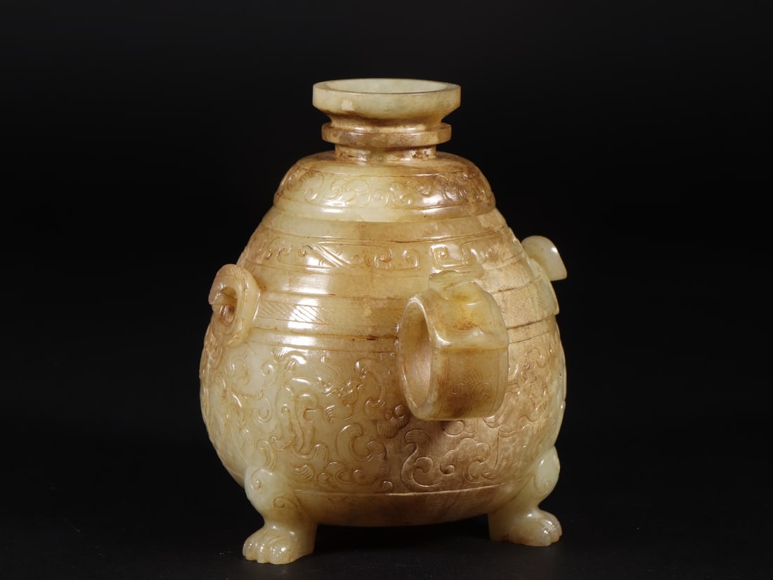 An Exquisite White Jade Dragon Pattern Tripod Censer - 5