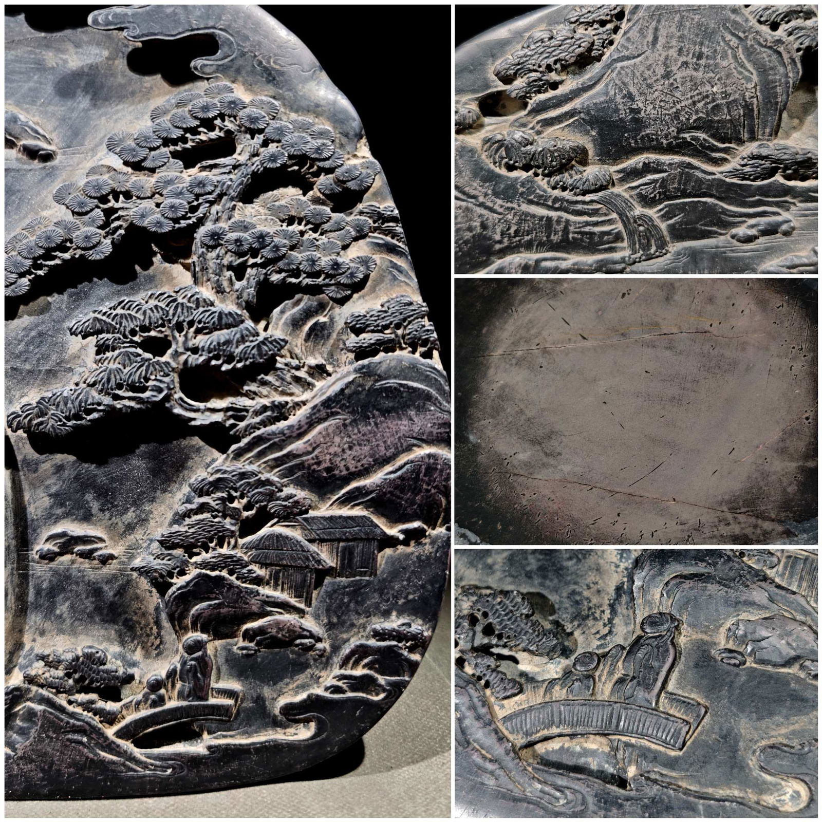 An Exquisite Landscape Pattern with poem Inkstone - 5