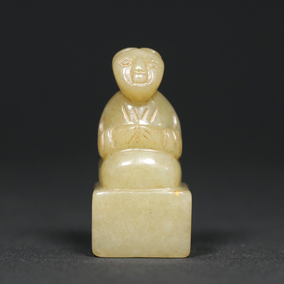 An Exquisite White Jade Figure Seal: An Exquisite White Jade Figure Seal Han Dynasty, China Size:4cmx1.9cmx1.9cm Weight:24.3g (The Dimensions Of All Batches Are Manually Measured.If You Need More Detailed Information, Please Contact