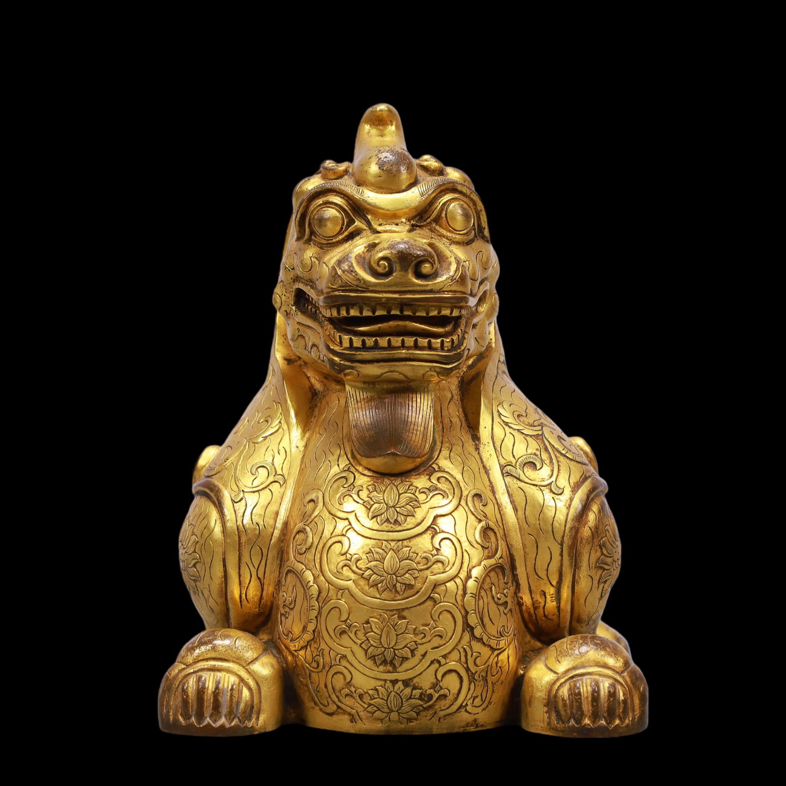 A Exquisite Gilt Bronze Auspicious Beast - 3