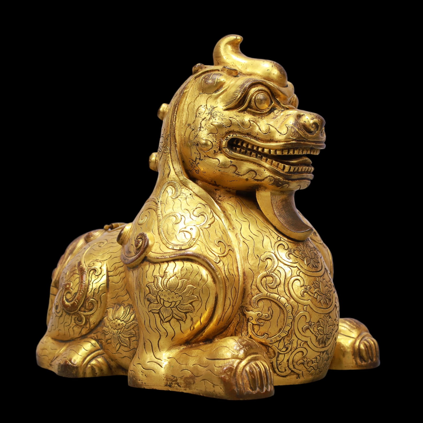 A Exquisite Gilt Bronze Auspicious Beast - 4