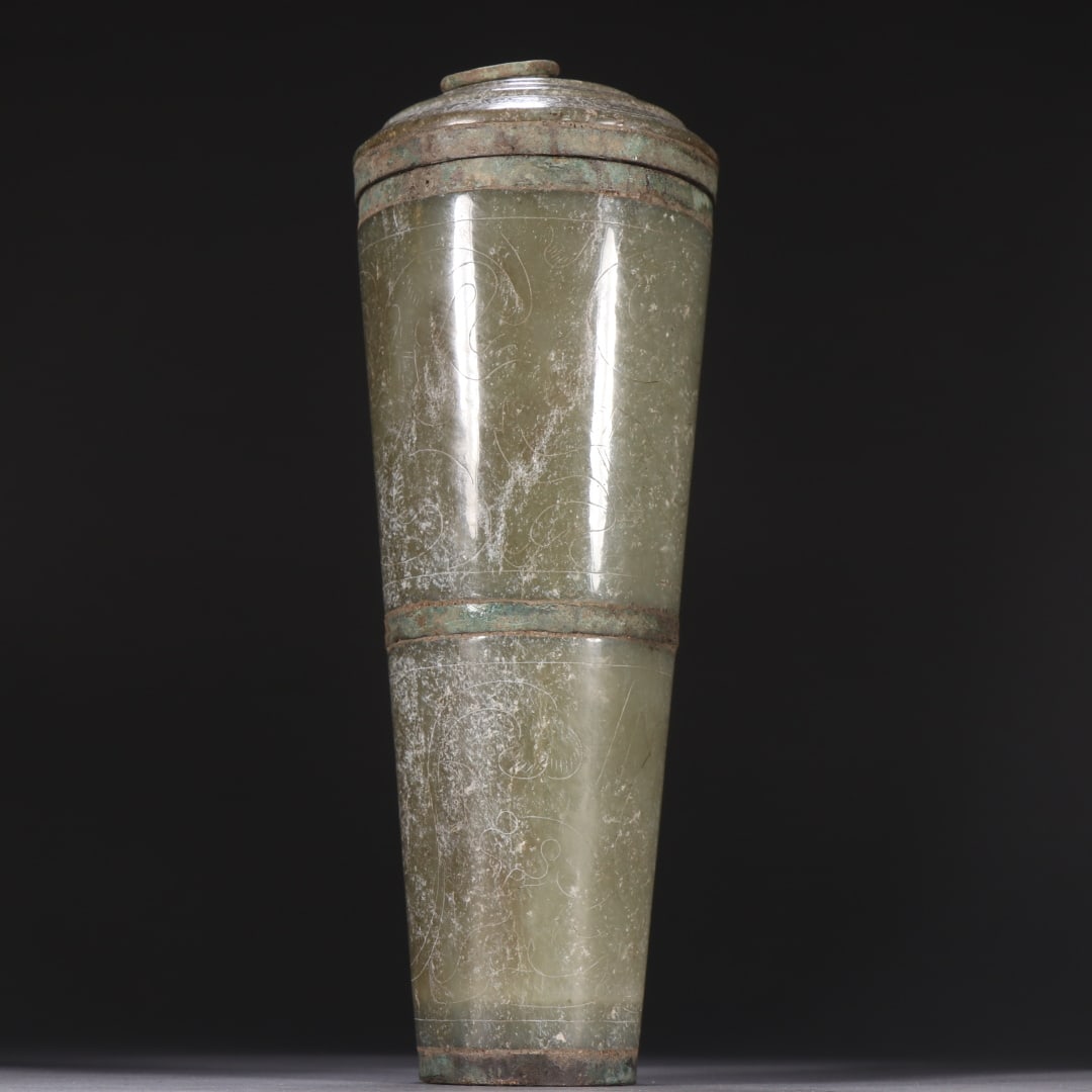 An Exquisite White Jade Brush Pot - 7