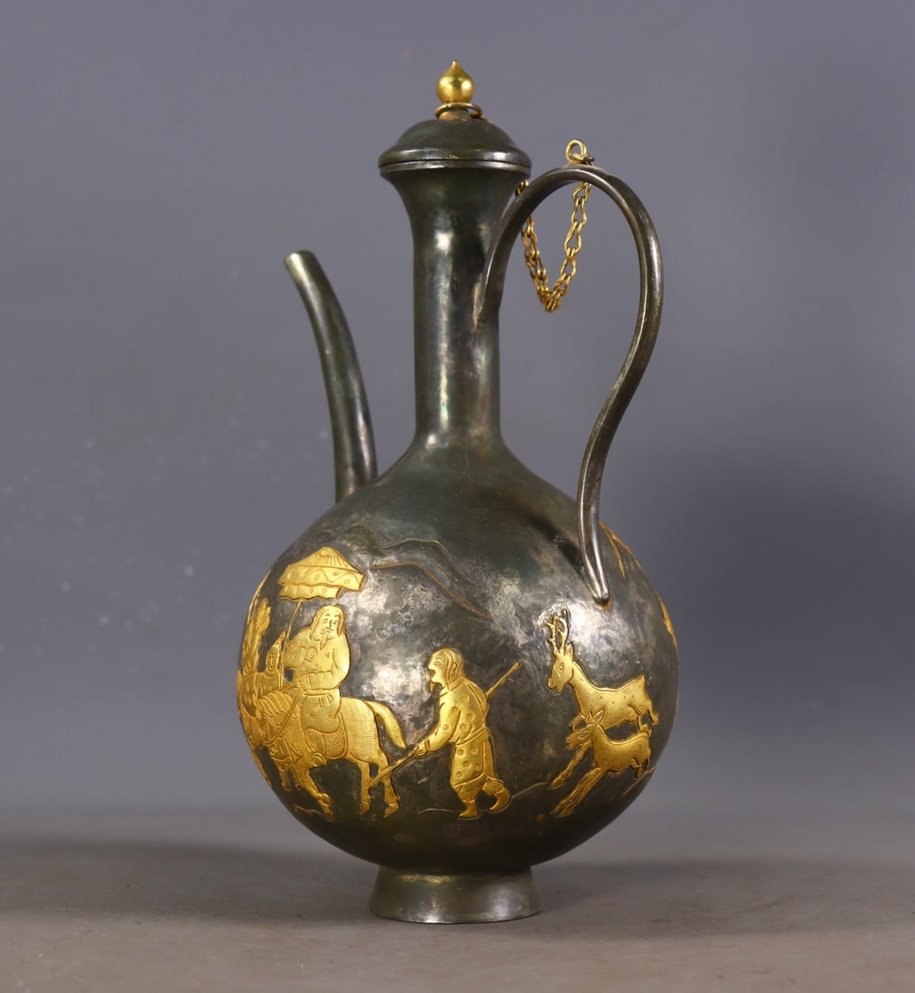An Exquisite Gilt Bronze Hunting Pattern Ewer - 6
