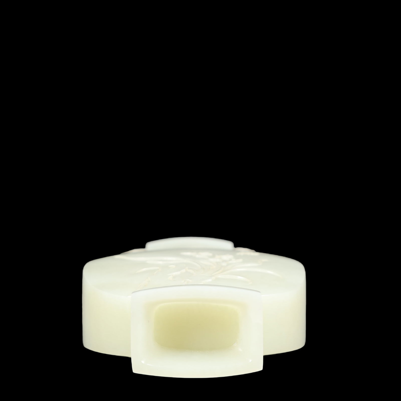 A Exquisite White Jade Flower Pattern Double-Ears Vase - 8