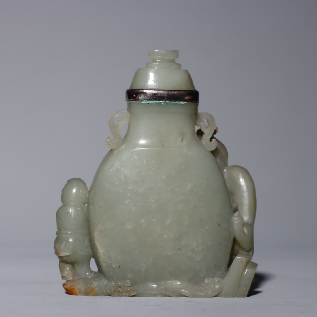An Exquisite White Jade Dragon Pattern Figure Pattern Snuff Bottle - 6