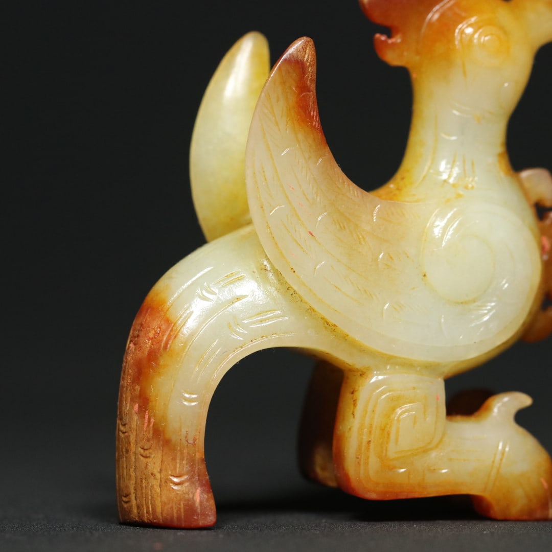 An Exquisite White Jade Phoenix Ornament - 9