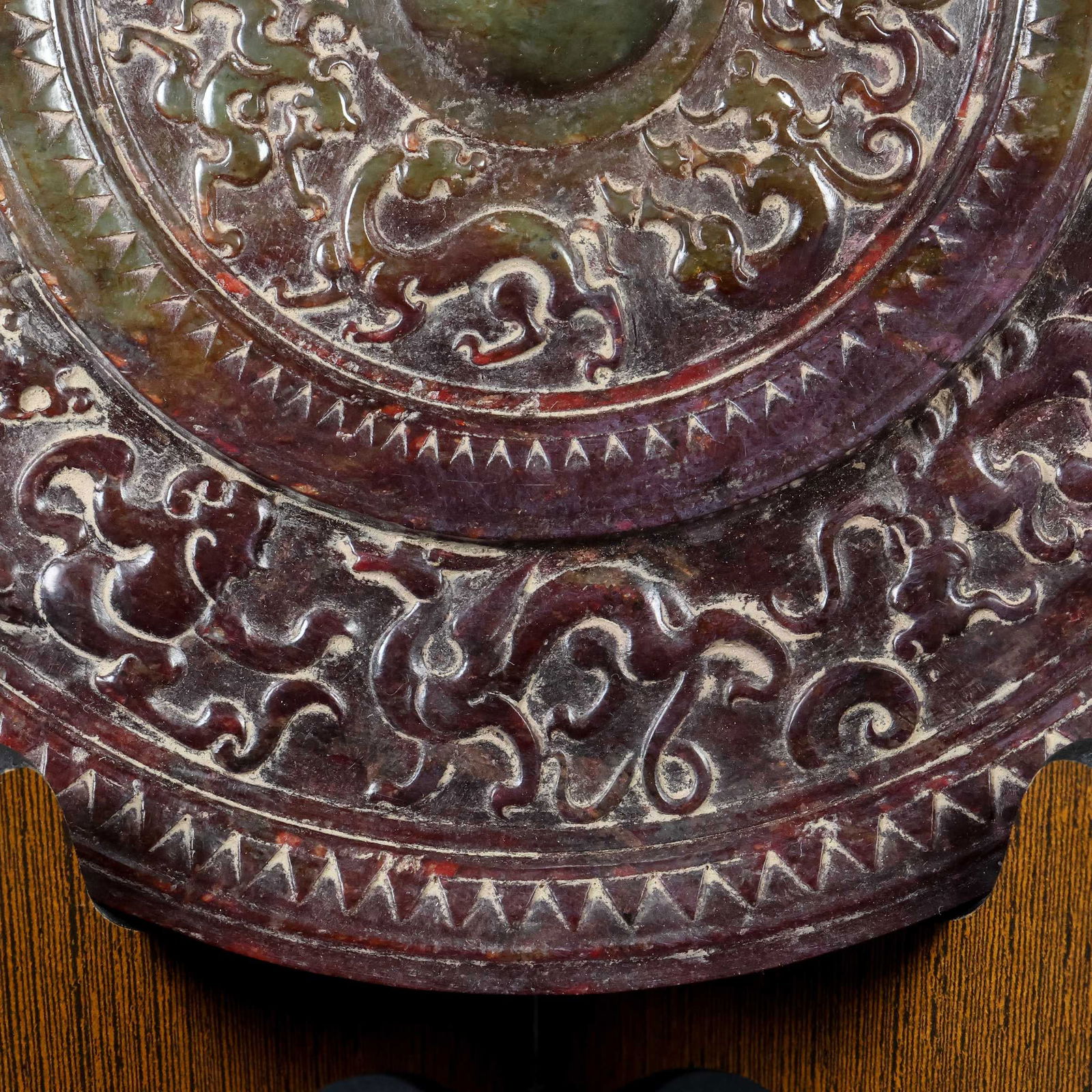 An Exquisite White Jade Auspicious Beast Pattern Round Mirror - 6