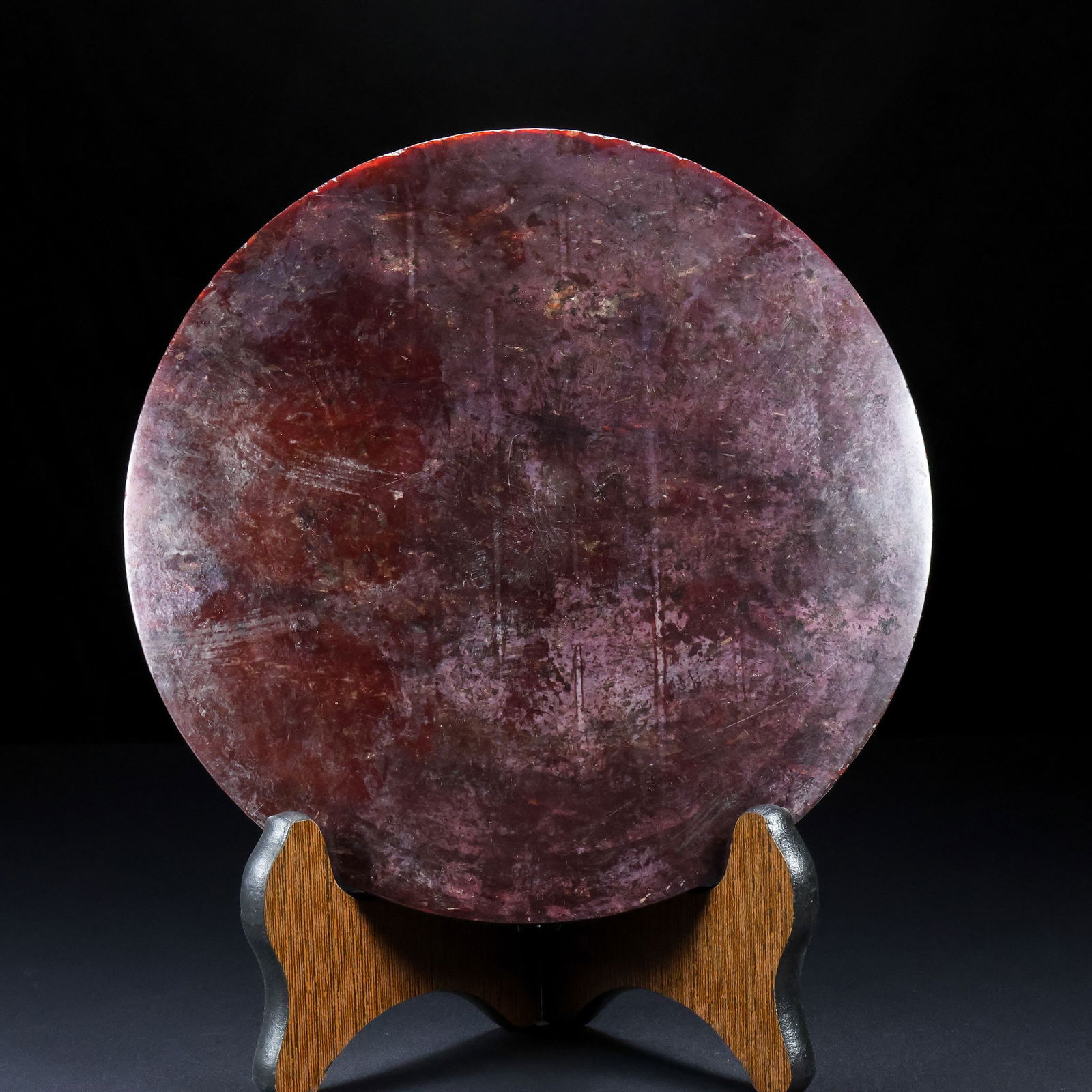 An Exquisite White Jade Auspicious Beast Pattern Round Mirror - 9