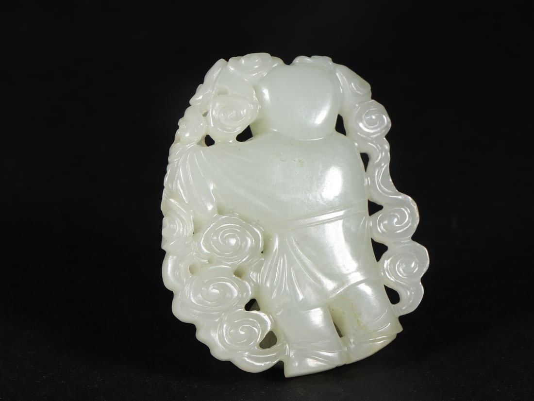 An Exquisite White Jade Figure Pattern Ornament - 7