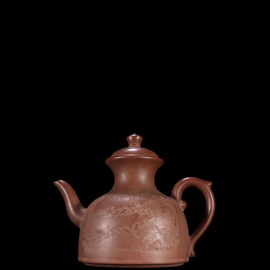 An Exquisite Purple Sands Character and Story Pattern with poem Ewer: An Exquisite Purple Sands Character and Story Pattern with poem Ewer Qing Dynasty, China Qianlong Six-character Mark Size:14cmx17cm (The Dimensions Of All Batches Are Manually Measured.If You Need