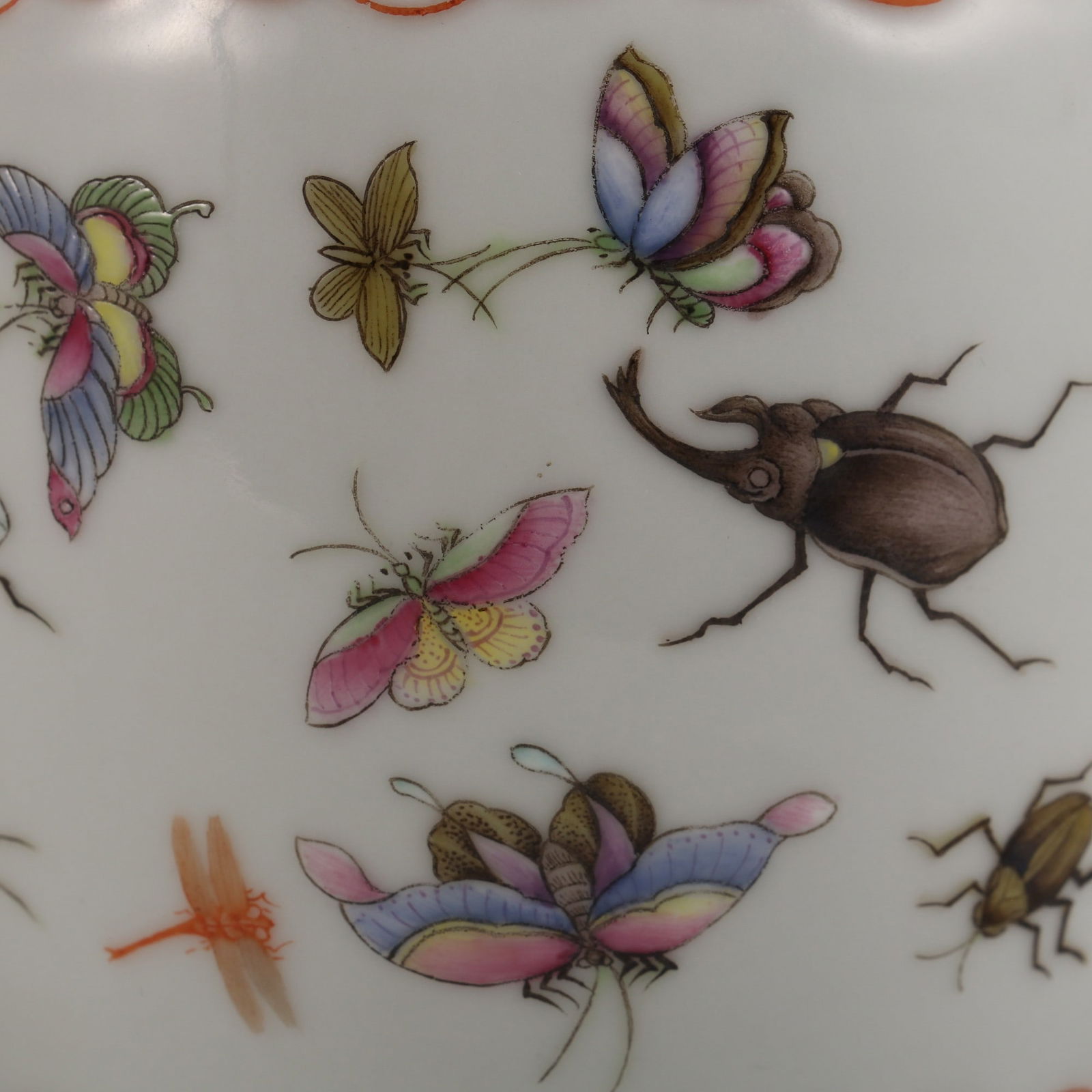 An Exquisite Famille-Rose Flower Pattern Insect Pattern Vase - 8