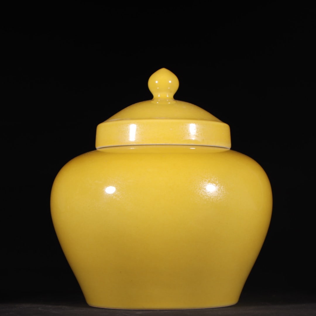 An ExquisiteA pair ofYellow Glazed Jar - 2