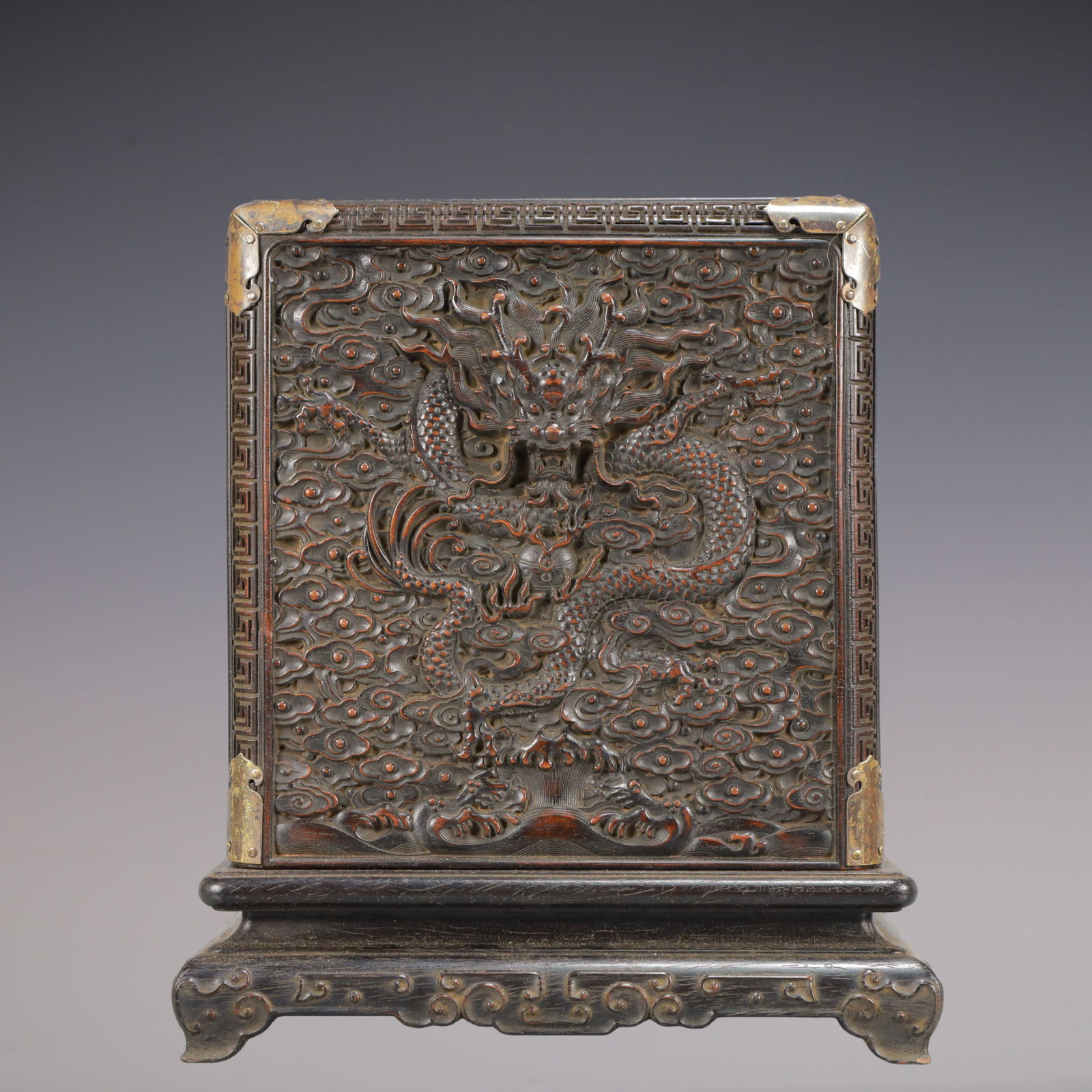 A Exquisite Zitanwood Dragon Pattern Box - 3