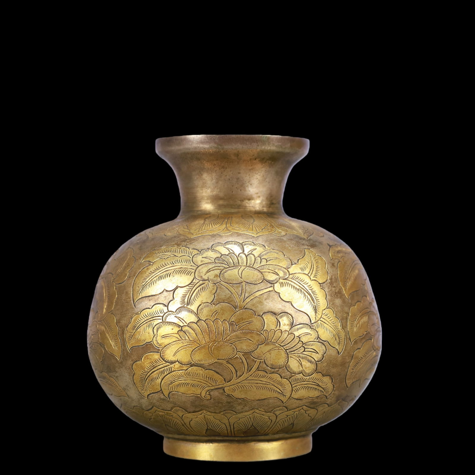 A Exquisite Gilt Bronze Flower Pattern Jar - 2