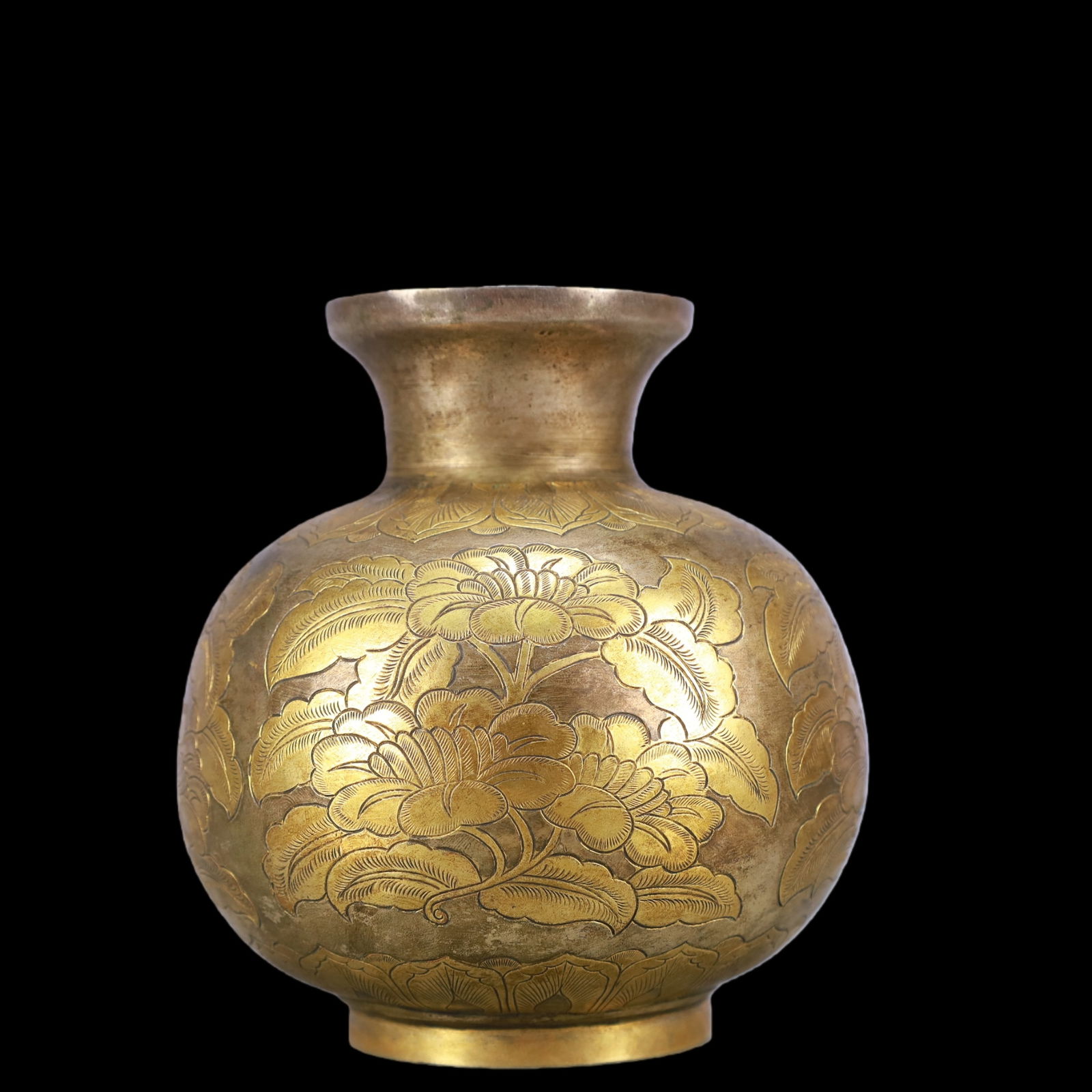 A Exquisite Gilt Bronze Flower Pattern Jar - 5