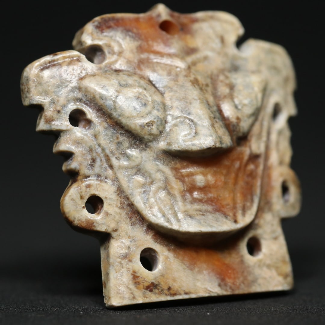 An Exquisite White Jade Beast-Face Pattern Pendant - 8