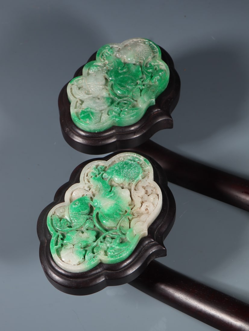 A Set of Fine Jadeite Fish Pattern Ruyi - 3