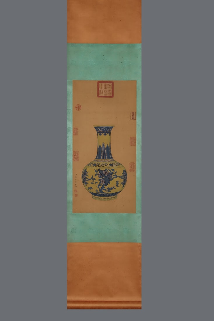 An Exquisite Blue and White Pomegranate Pattern Lotus Pattern Bats Pattern Vase - 6