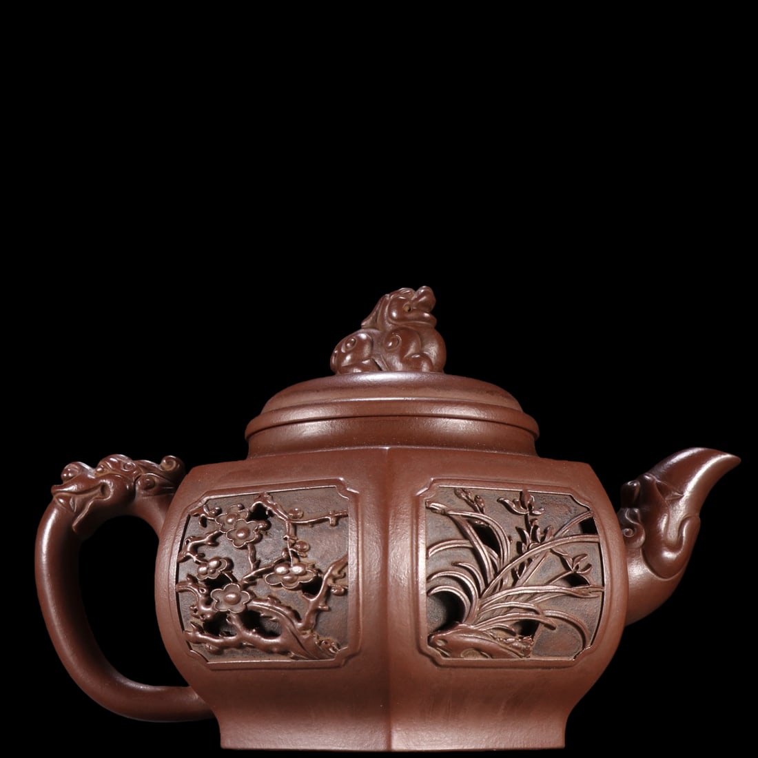 An Exquisite Purple Sands Flower Pattern Teapot - 5