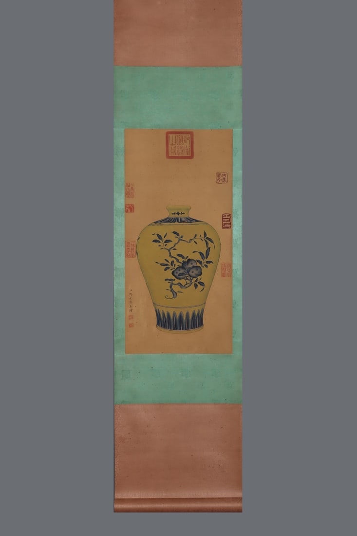 An Exquisite Blue and White Melon and Fruit Pattern Vase - 6