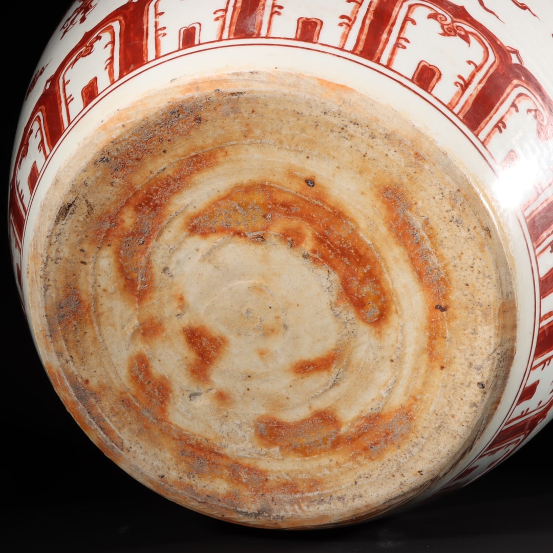 An Exquisite Iron-Red Dragon Pattern Vat - 9