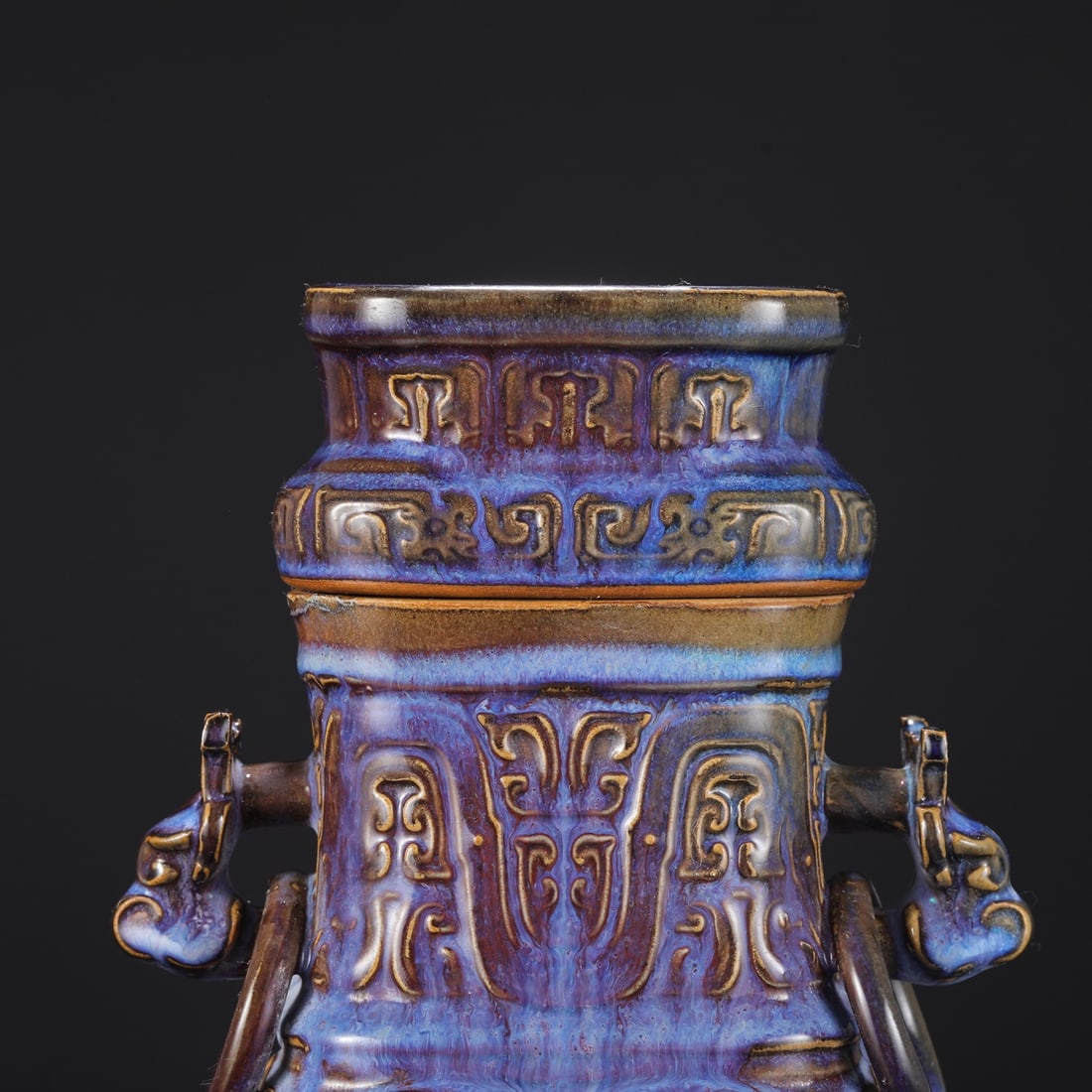 An Exquisite Jun yao Beast-Face Pattern Double-Ears Jar - 3