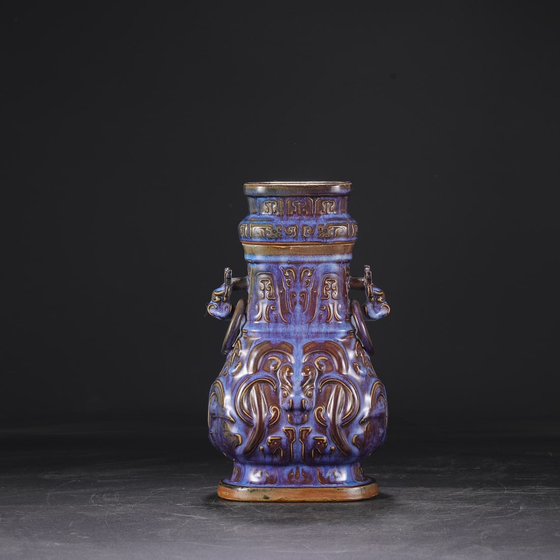 An Exquisite Jun yao Beast-Face Pattern Double-Ears Jar - 5