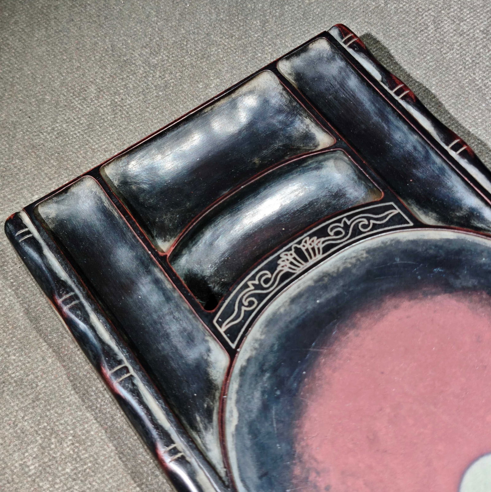 An Exquisite with poem Inkstone - 4