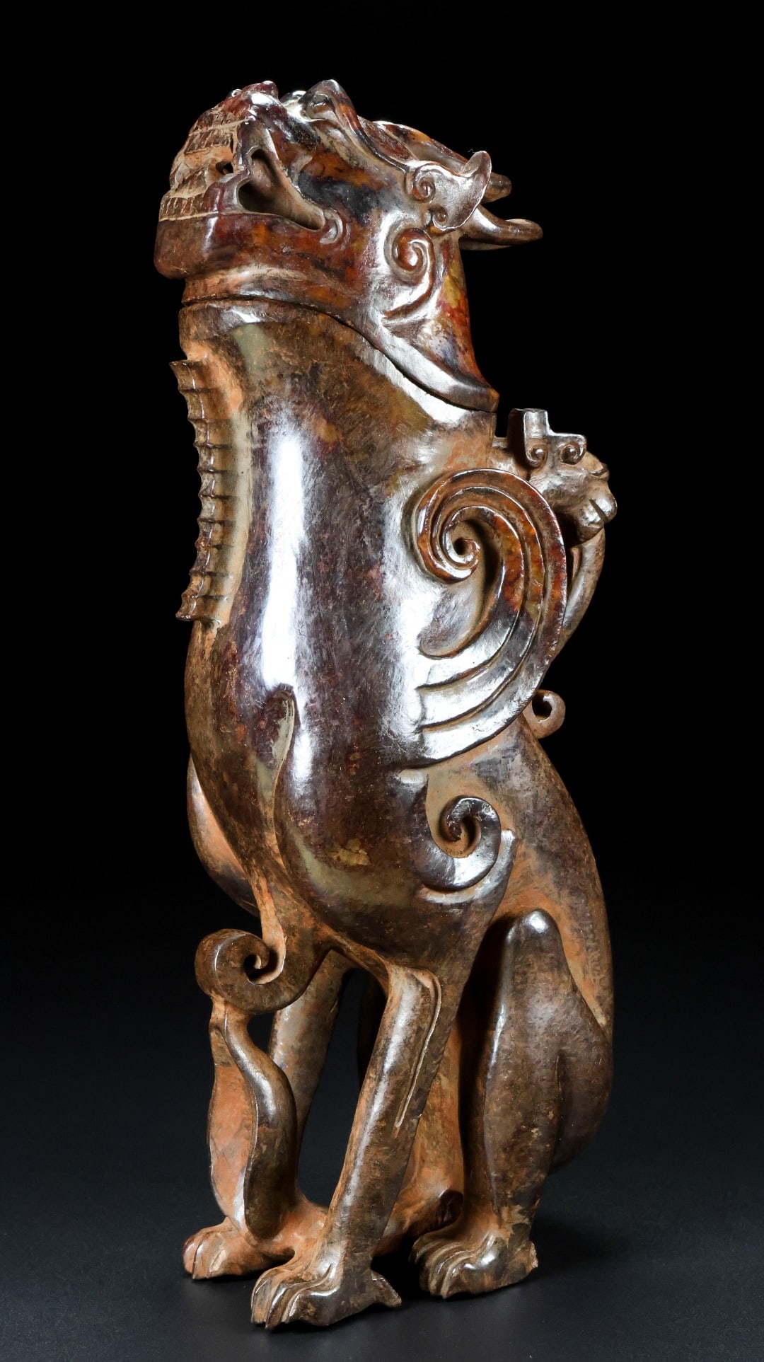 An Exquisite White Jade Dragon-Shaped Ewer - 4