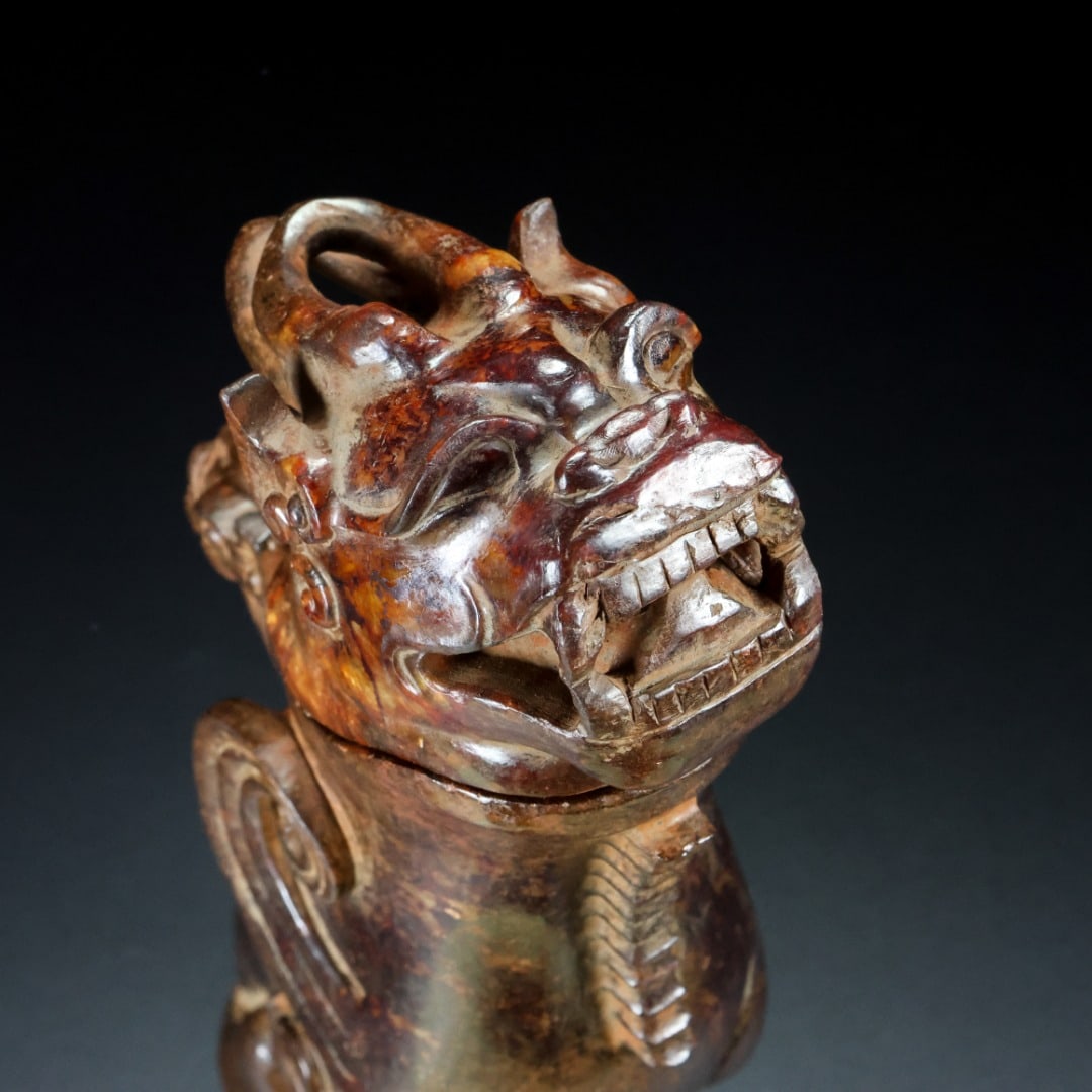 An Exquisite White Jade Dragon-Shaped Ewer - 8