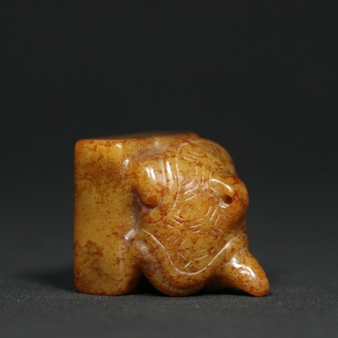 An Exquisite White Jade Turtle Seal - 7