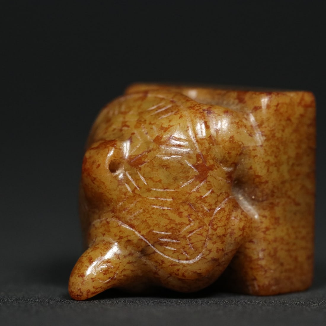 An Exquisite White Jade Turtle Seal - 8