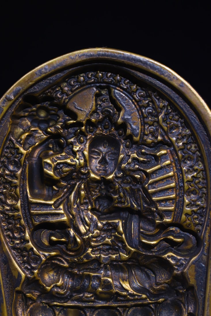 An Exquisite Bronze Buddha Statue Pattern Ornament - 3