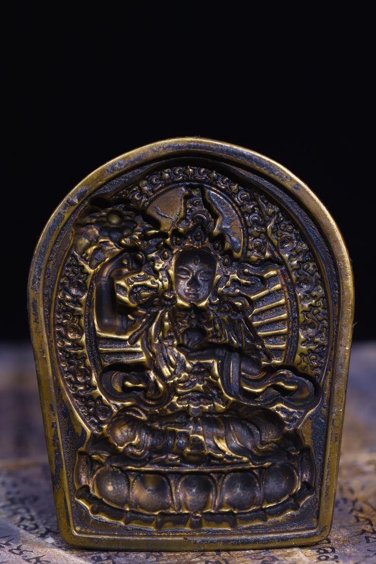 An Exquisite Bronze Buddha Statue Pattern Ornament - 7