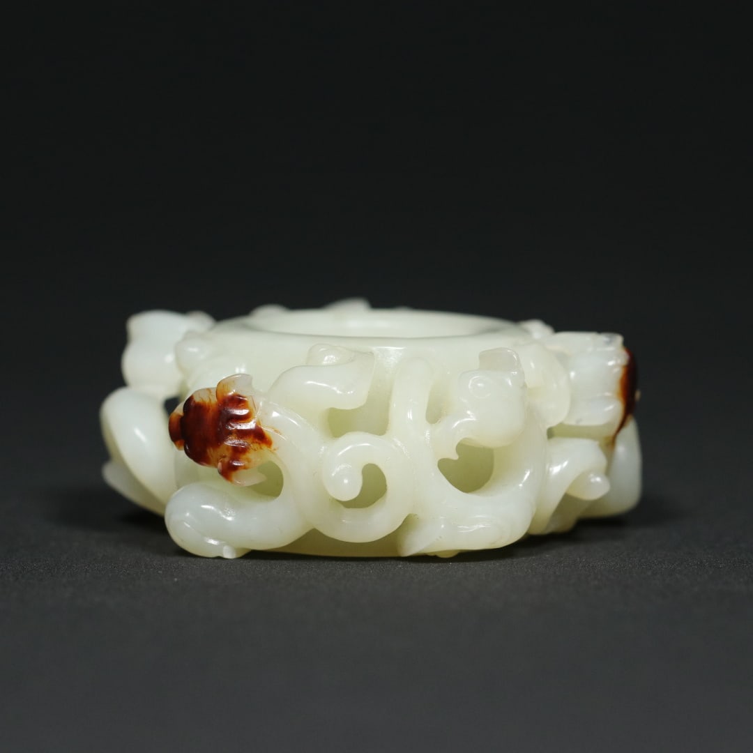 An Exquisite White Jade Chi-Dragon Pattern Ornament - 3