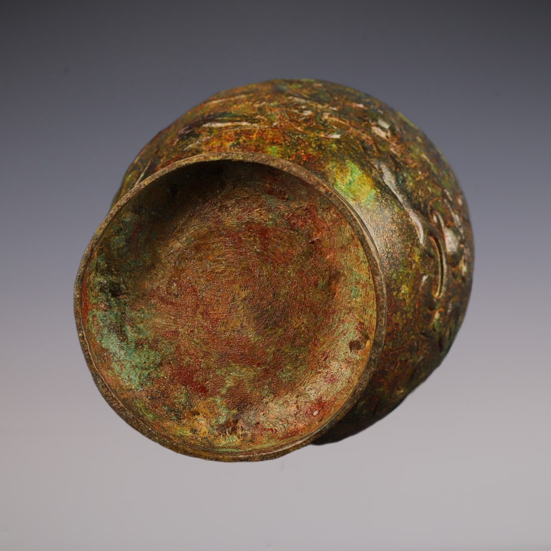 An Exquisite Bronze Beast-Face Pattern Double-Ears Vase - 9