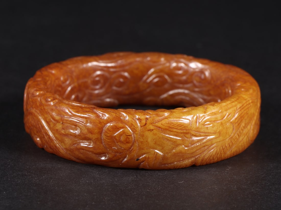 An Exquisite White Jade Dragon Pattern Bracelets - 7