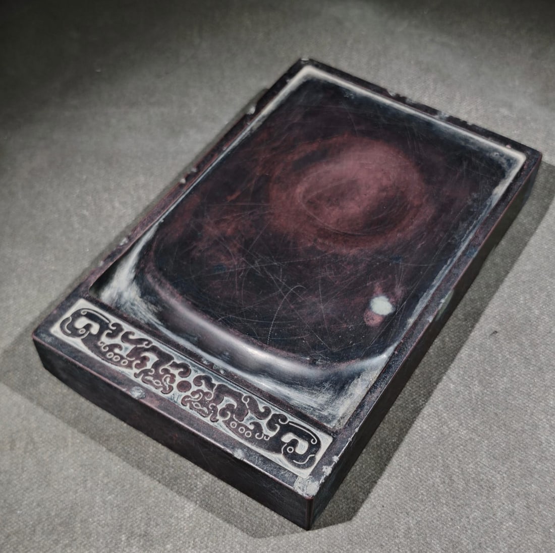 An Exquisite Dragon Pattern with poem Inkstone - 6