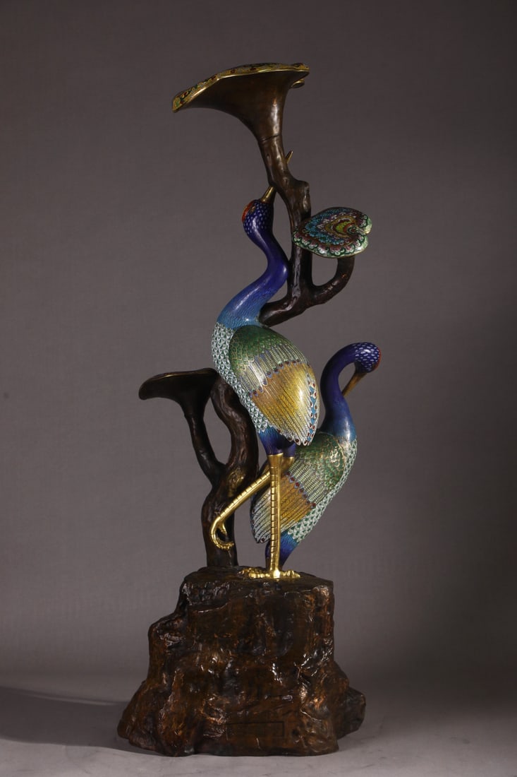 An Exquisite Cloisonne Crane Ornament - 3