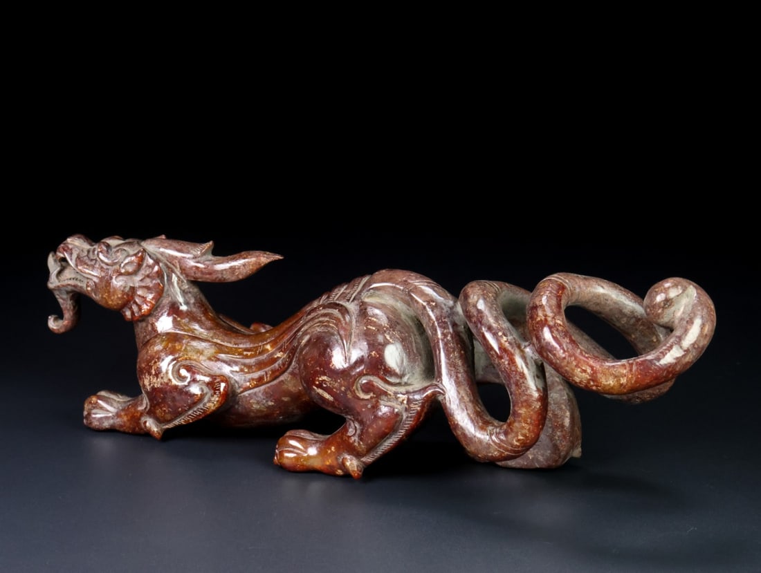 An Exquisite White Jade Dragon Ornament - 6