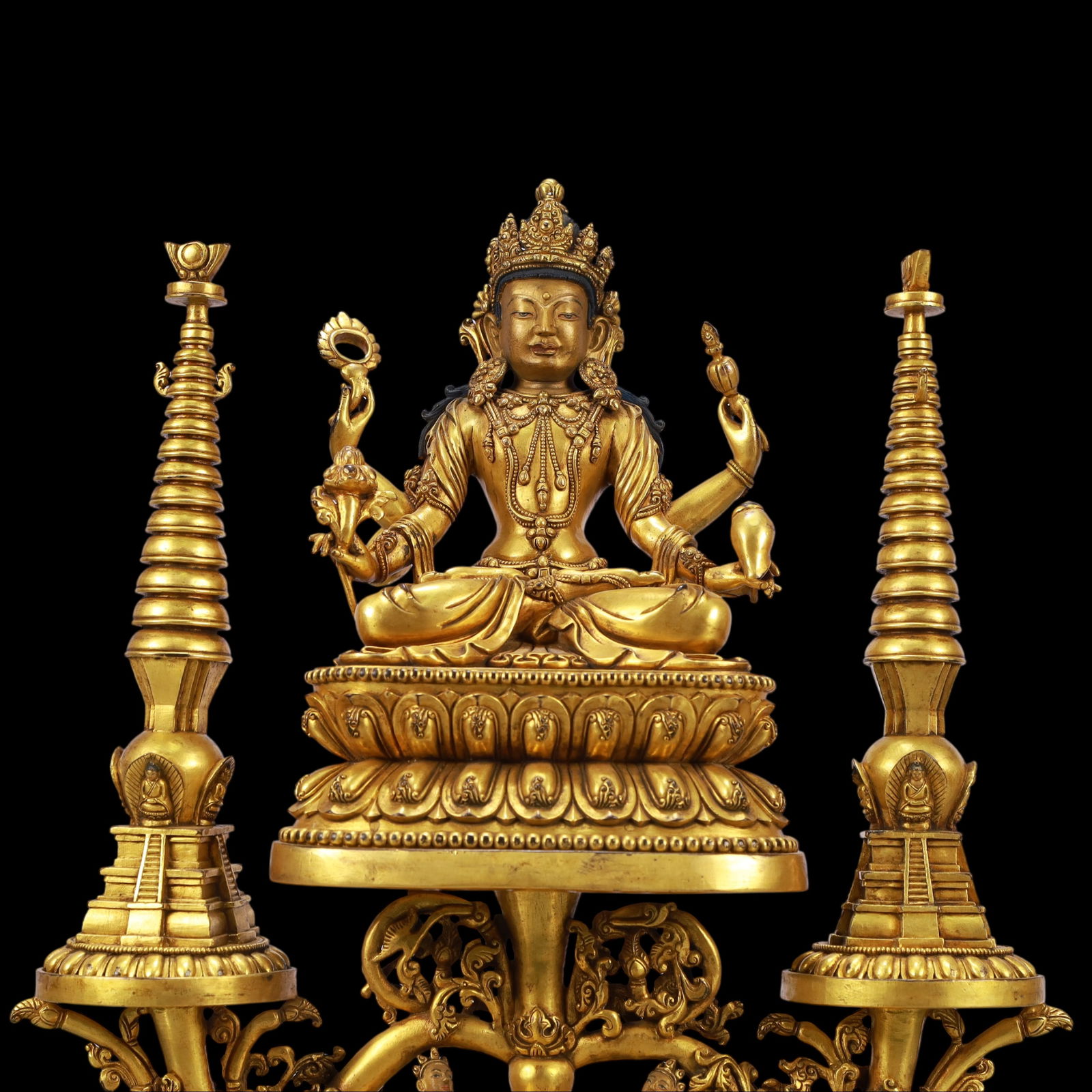 A Exquisite Gilt Bronze Buddha statue - 3