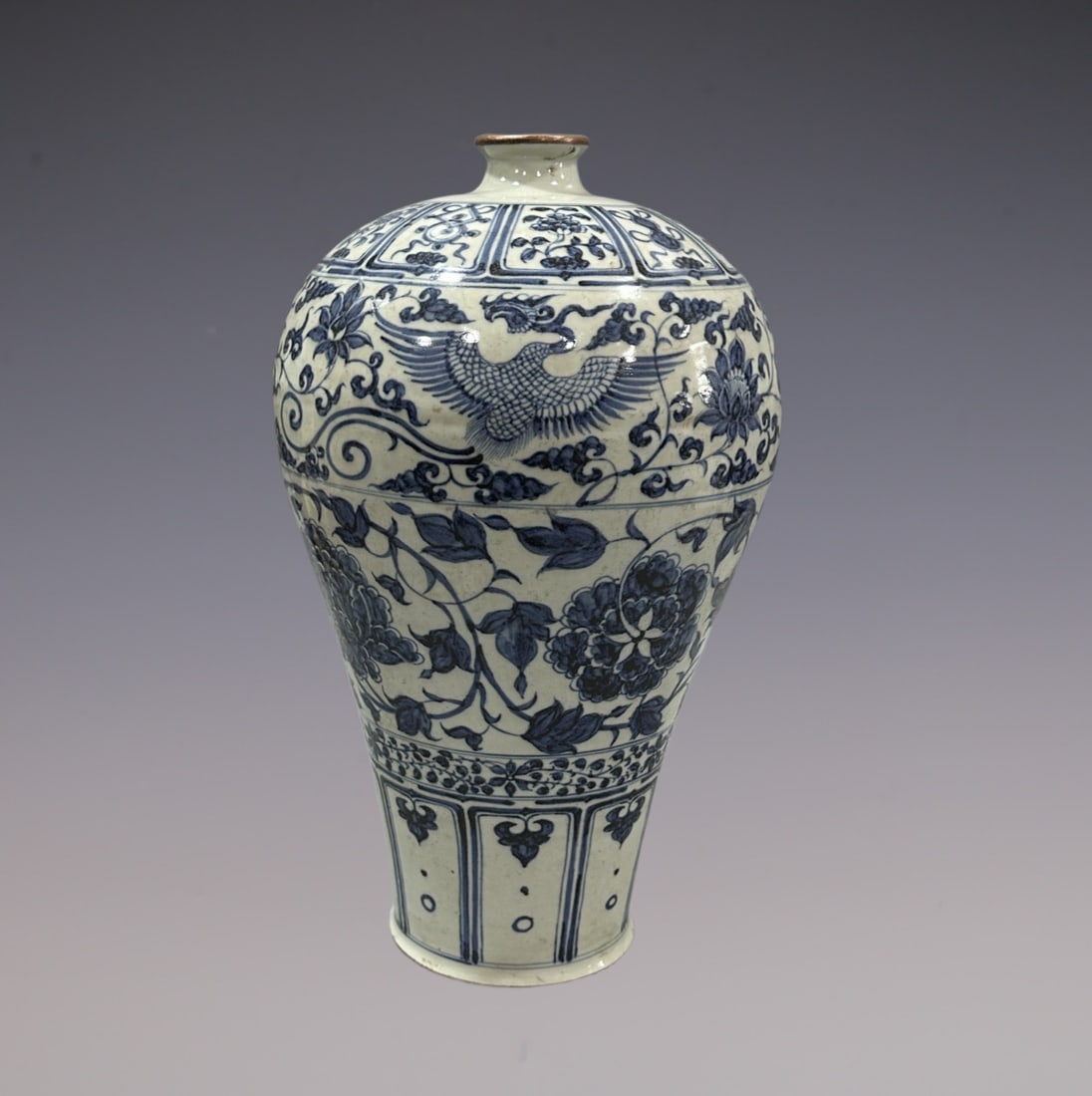 An Exquisite Blue and White Lotus Pattern Phoenix Pattern Vase - 2
