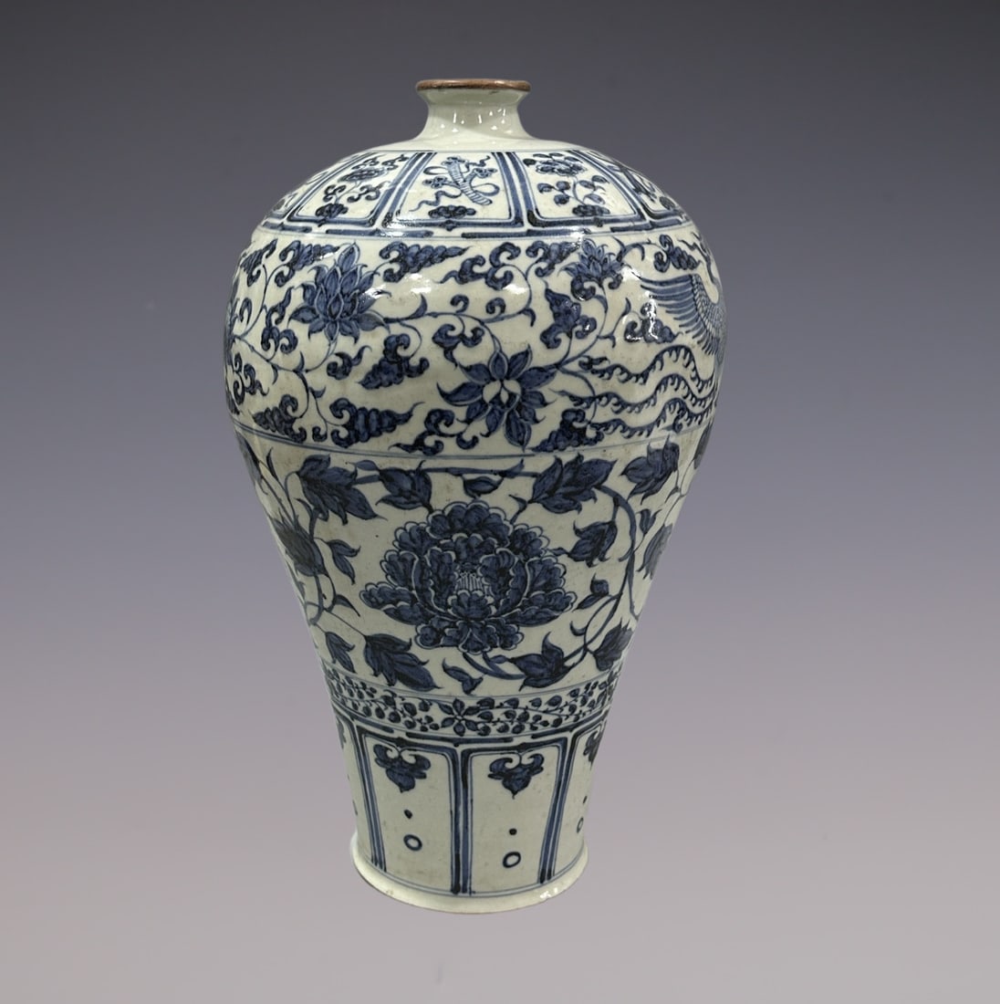 An Exquisite Blue and White Lotus Pattern Phoenix Pattern Vase - 4