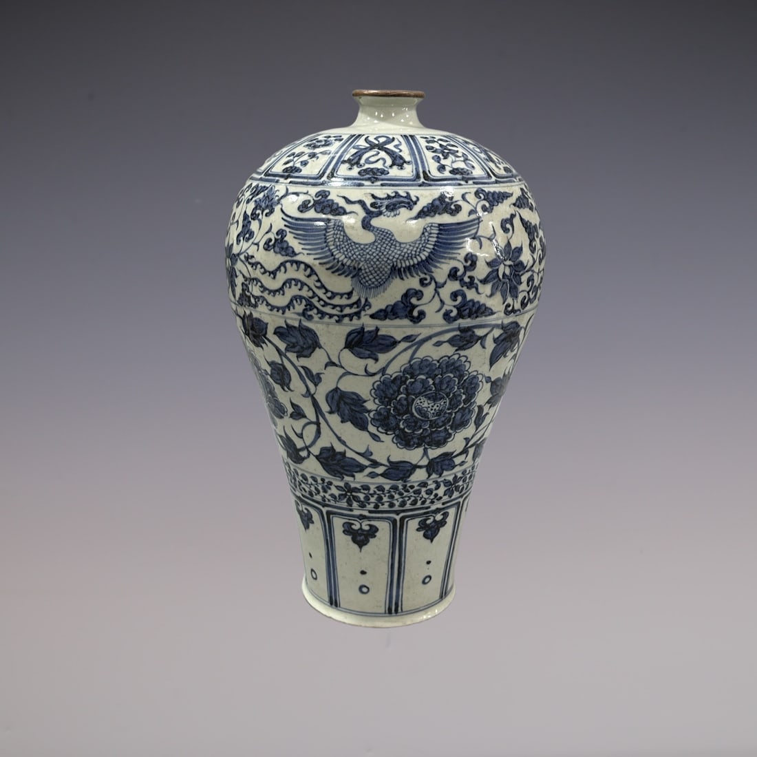 An Exquisite Blue and White Lotus Pattern Phoenix Pattern Vase - 5