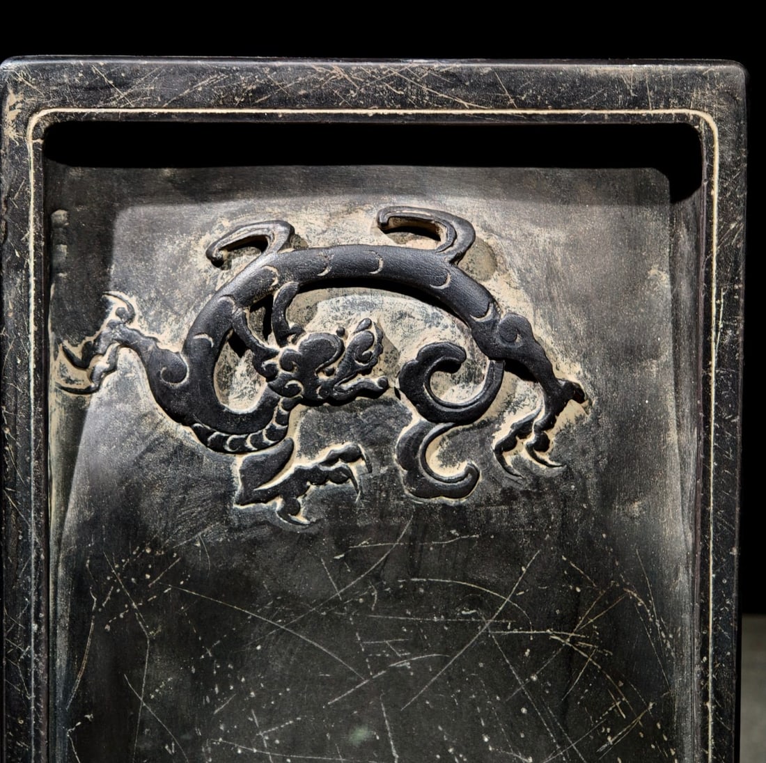 An Exquisite Dragon Pattern with poem Inkstone - 2