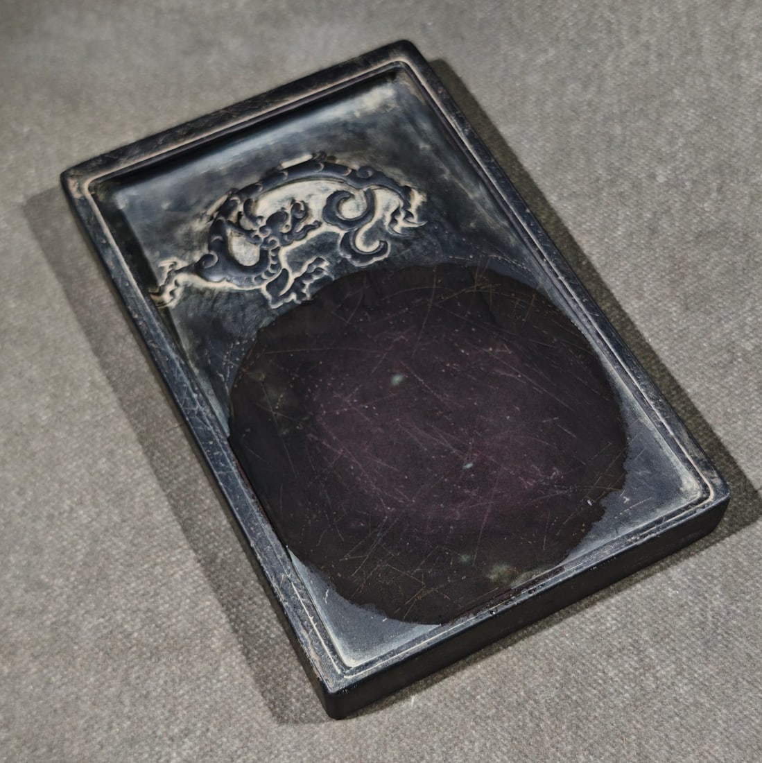 An Exquisite Dragon Pattern with poem Inkstone - 5